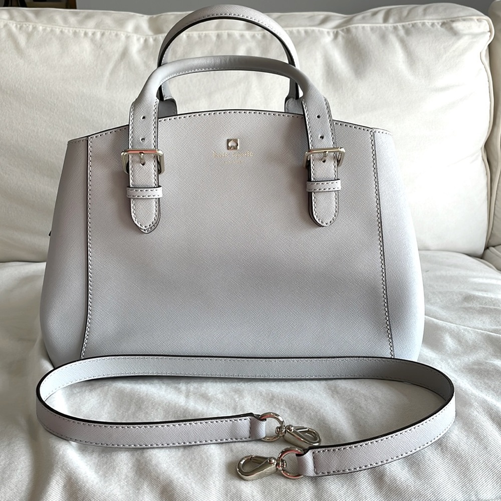 Kate Spade light grey satchel EUC
